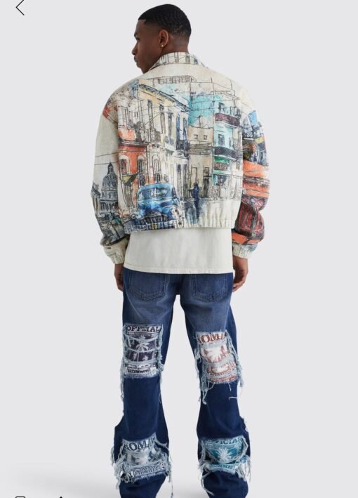 Flare aplique jeans oversized - Image 3