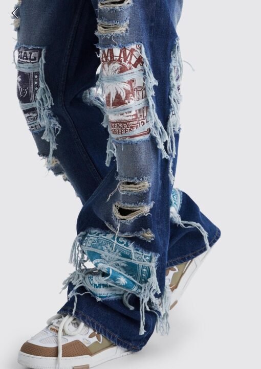 Flare aplique jeans oversized - Image 2